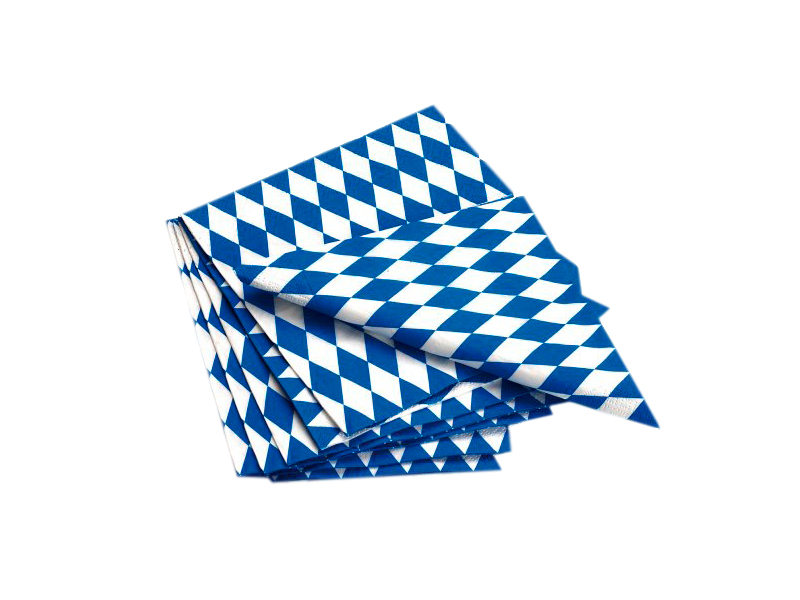 4000 Servietten blau weiß Raute 33 x 33 cm 1 4 Falz 1 lagig Bayern