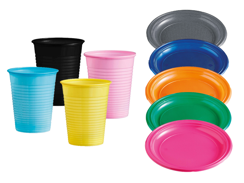 Partyset Menüteller Trinkbecher Plastikteller Plastikbecher 09034-ALL