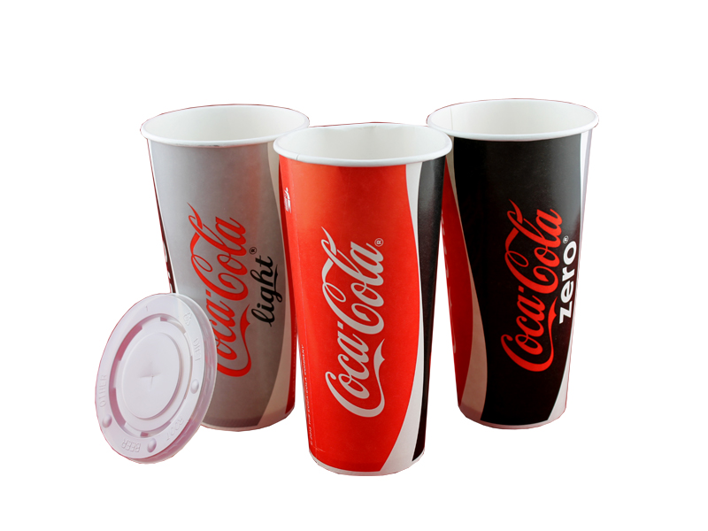 100 Pappbecher Coca Cola 500 ml Becher Colabecher mit